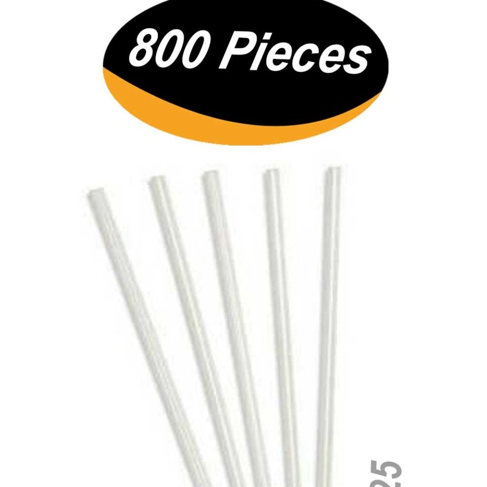 7.75 Inch BPA-Free Plastic Drinking Straws individually wrapped (White) 800 Pcs